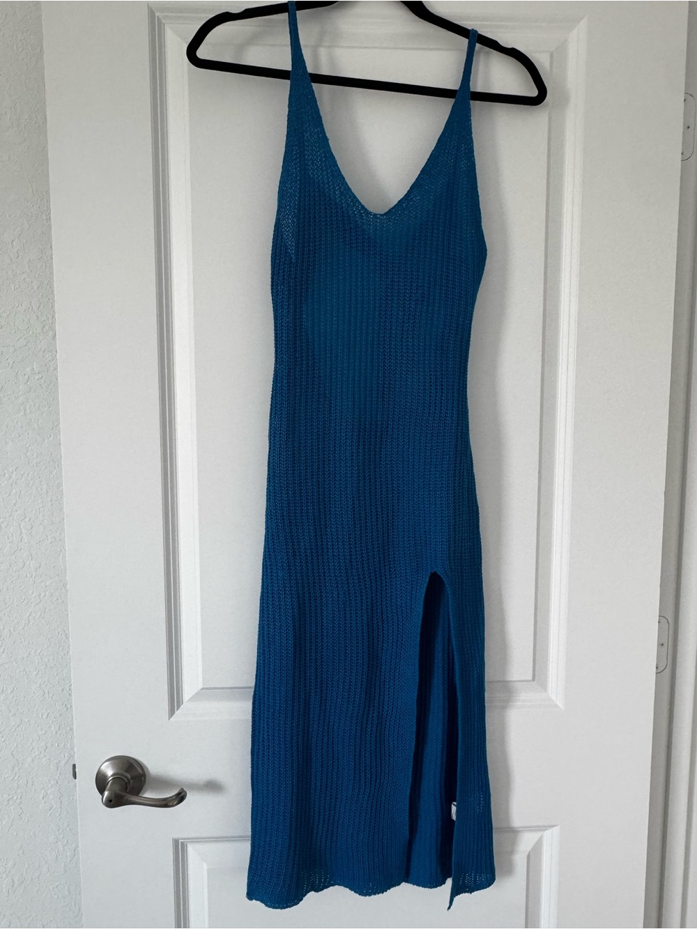 Blue knit cover up